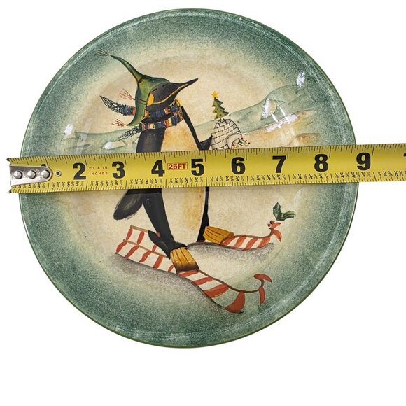 Sakura Oneida Debbie Taylor Kerman Holiday Penguins 'Chillin' Plate & Bowl Set - Picture 4 of 16